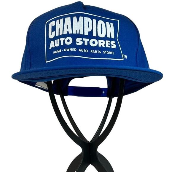 Vintage RePlay Baseball Cap Champion Auto Stores Blue Snapback Excellent - Picture 1 of 5